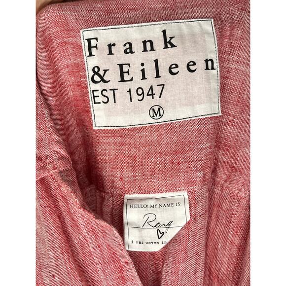 FRANK & EILEEN Sz M Medium Pink Red Linen Rory Maxi Shirt Dress - Picture 3 of 12